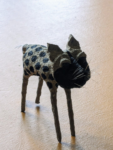 Light Brown Spotted Cat Sculpture