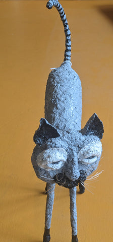 Grey Cat Sculpture